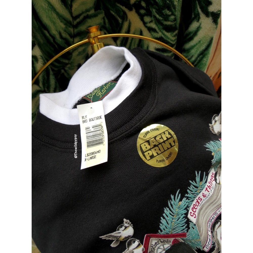 NEW Vintage winter fleece lined bird graphic ugly Christmas sweater 🌲 - Picture 4 of 5